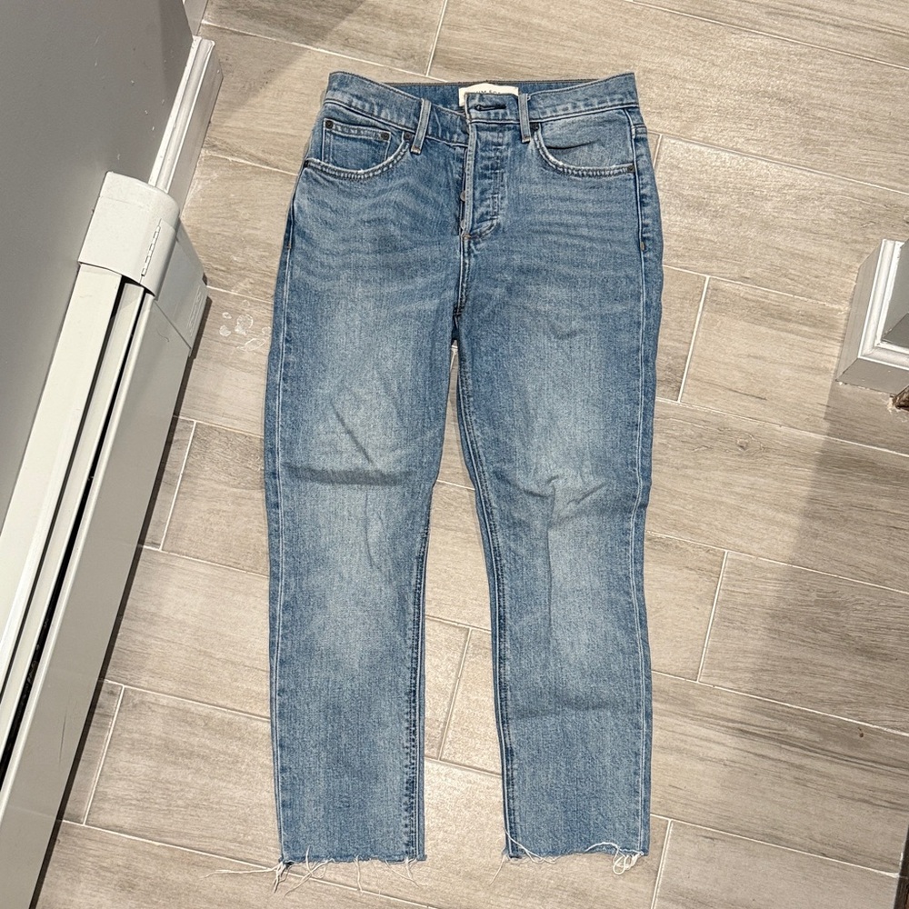 Denim Forum Light Blue Cropped Jeans